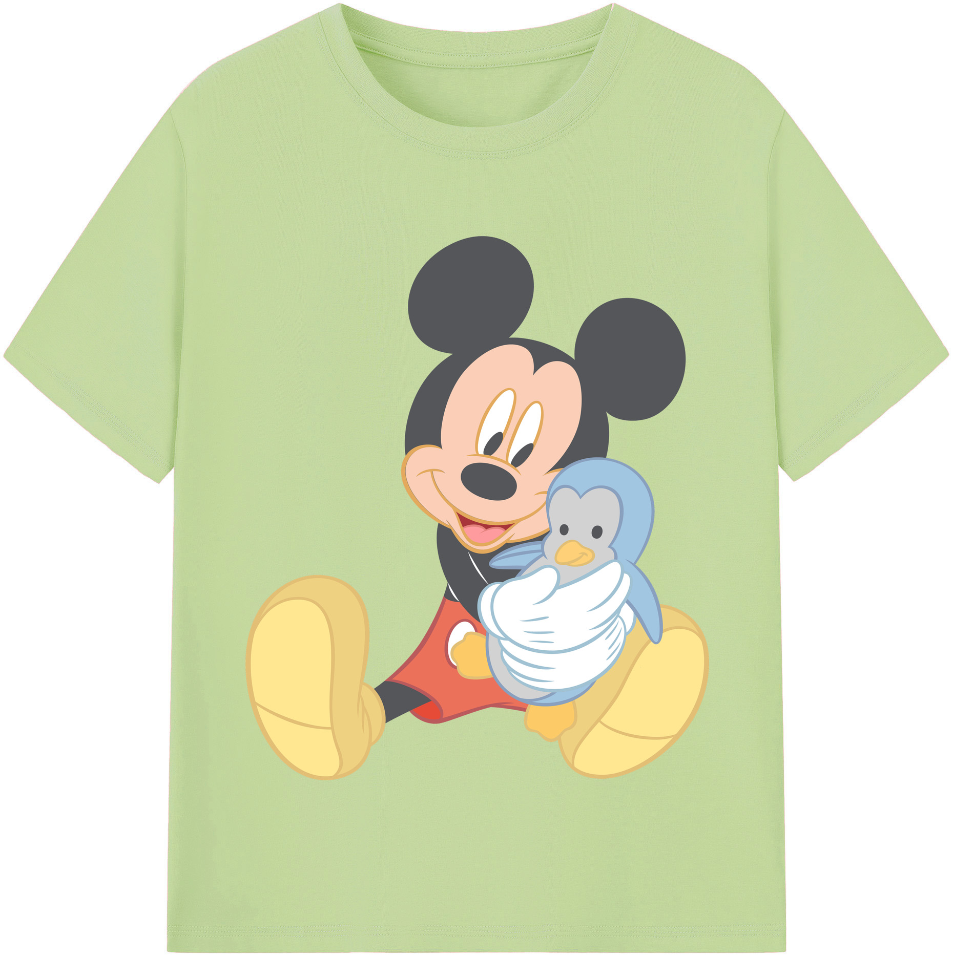 （画像用） ミッキーマウス Mickey Mouse 綿100％半袖Tシャツ（フロントプリント）